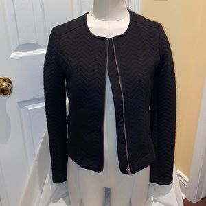 NWOT gorgeous black quilted jacked with silver zip